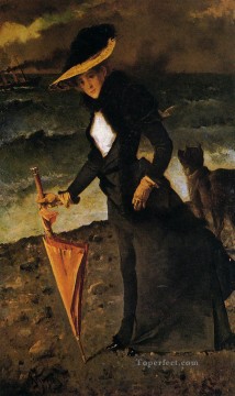 En un paseo dama pintor belga Alfred Stevens Pinturas al óleo